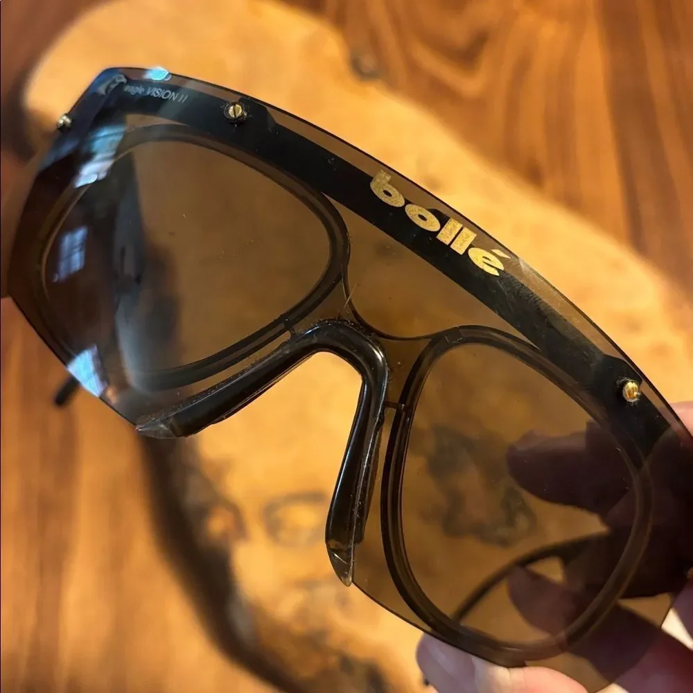 Bolle Eagle Vision II Shield Wrap Sunglasses Made In France with Optical Insert